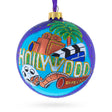 Hollywood, California, USA Glass Ball Christmas Ornament 4 Inches in Multi color Round