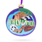 Hollywood, California, USA Glass Ball Christmas Ornament 4 Inches in Multi color, Round shape