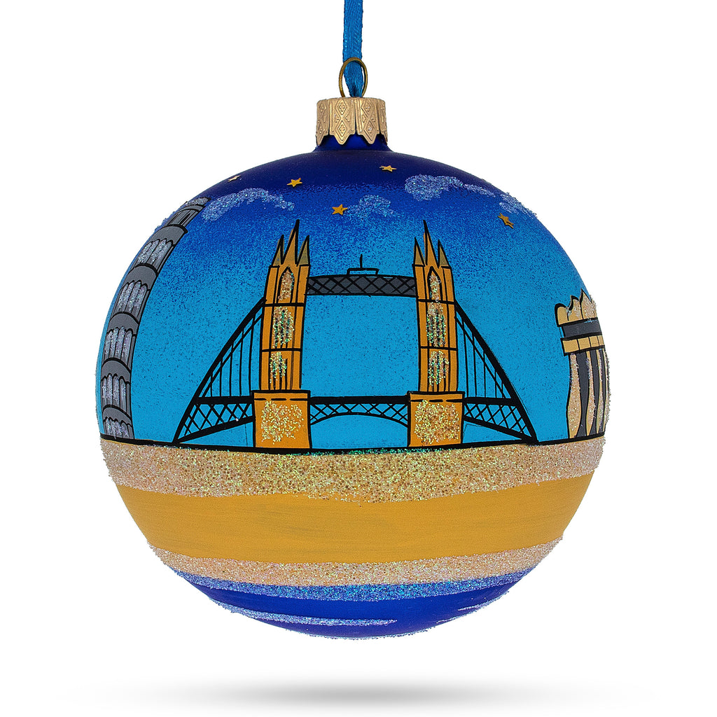 European Travel Attractions Glass Ball Christmas Ornament 4 InchesUkraine , dimensions in inches: 4 x 4 x 4