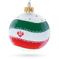 Flag of Iran Glass Ball Christmas Ornament 3.25 Inches (Made in Ukraine) in Multi color Round