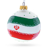 Flag of Iran Glass Ball Christmas Ornament 3.25 Inches (Made in Ukraine) in Multi color Round