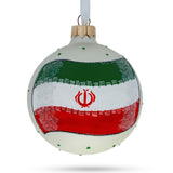 Flag of Iran Glass Ball Christmas Ornament 3.25 Inches in Multi color, Round shape
