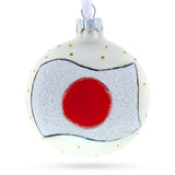 Glass Flag of Japan Blown Glass Ball Christmas Ornament 3.25 Inches in Multi color Round
