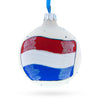 Glass Flag of Netherlands Blown Glass Ball Christmas Ornament 3.25 Inches in Multi color Round