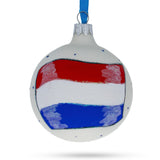 Peruvian National Flag Blown Glass Ball Christmas Ornament 3.25 Inches in Multi color, Round shape