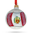 Peruvian National Flag Blown Glass Ball Christmas Ornament 3.25 Inches in Multi color, Round shape