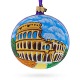 Colosseum, Rome, Italy Glass Ball Christmas Ornament 4 Inches in Multi color, Round shape