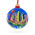 Dallas, Texas, USA Glass Christmas Ornament 3.25 Inches in Multi color Round