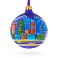 Denver, Colorado, USA Glass Christmas Ornament 3.25 Inches in Multi color Round