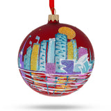 Milwaukee, Wisconsin, USA Glass Ball Christmas Ornament 4 Inches in Multi color, Round shape