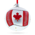 Flag of Canada Glass Ball Christmas Ornament 4 Inches in Multi color Round