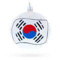 Flag of South Korea Glass Ball Christmas Ornament 4 Inches in Multi color Round