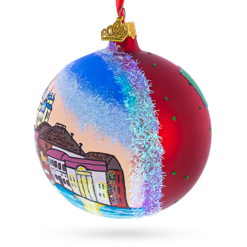 Venetia, Italy Glass Ball Christmas Ornament 4 InchesUkraine , dimensions in inches: 4 x 4 x 4