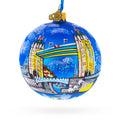 Tower Bridge, London, United Kingdom Glass Ornament 4 Inches in Multi color Round