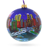 Fort Worth, Texas, USA Glass Ball Christmas Ornament 4 Inches in Multi color Round