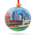 Indianapolis, Indiana, USA Glass Ball Christmas Ornament 4 Inches in Multi color Round
