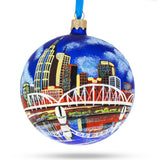 Nashville, Tennessee, USA Glass Ball Christmas Ornament 4 Inches in Multi color, Round shape