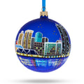 Virginia Beach, Virginia, USA Glass Ball Christmas Ornament 4 Inches in Multi color Round