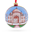 Taj Mahal, India Glass Ball Christmas Ornament 4 Inches in Multi color Round