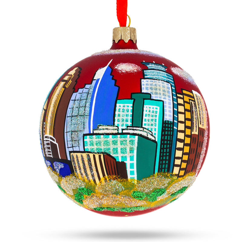 Minneapolis, Minnesota, USA Glass Ball Christmas Ornament 4 Inches by BestPysanky