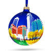 Glass Omaha, Nebraska, USA Glass Ball Christmas Ornament 4 Inches in Multi color Round