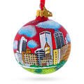 Tulsa, Oklahoma, USA Glass Christmas Ornament 3.25 Inches in Multi color Round