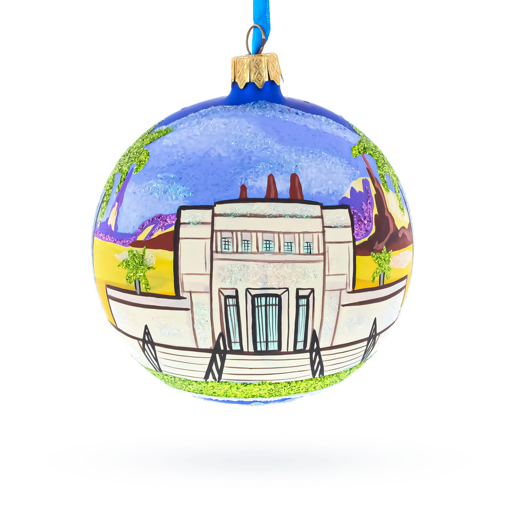 Mesa, Arizona, USA Glass Ball Christmas Ornament 4 Inches in Multi color Round