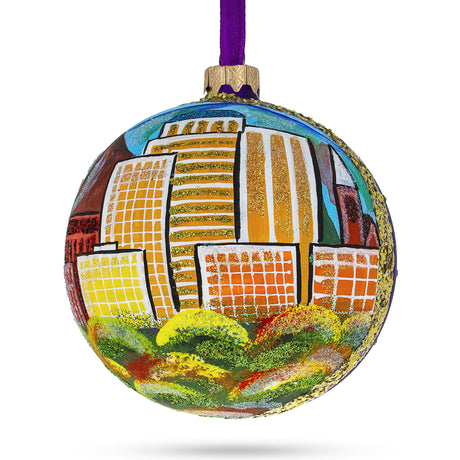 Glass Colorado Springs, Colorado, USA Glass Ball Christmas Ornament 4 Inches in Multi color Round