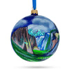 Glass Yosemite National Park, Sierra Nevada California Glass Ball Christmas Ornament 4 Inches in Multi color Round