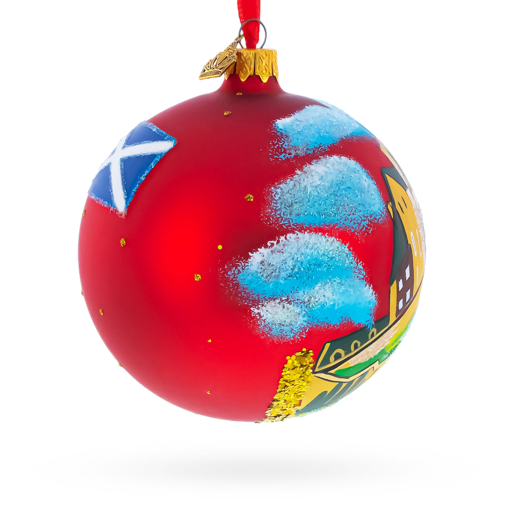 Edinburgh Castle, Scotland, UK Glass Ball Christmas Ornament 4 InchesUkraine , dimensions in inches: 4 x 4 x 4