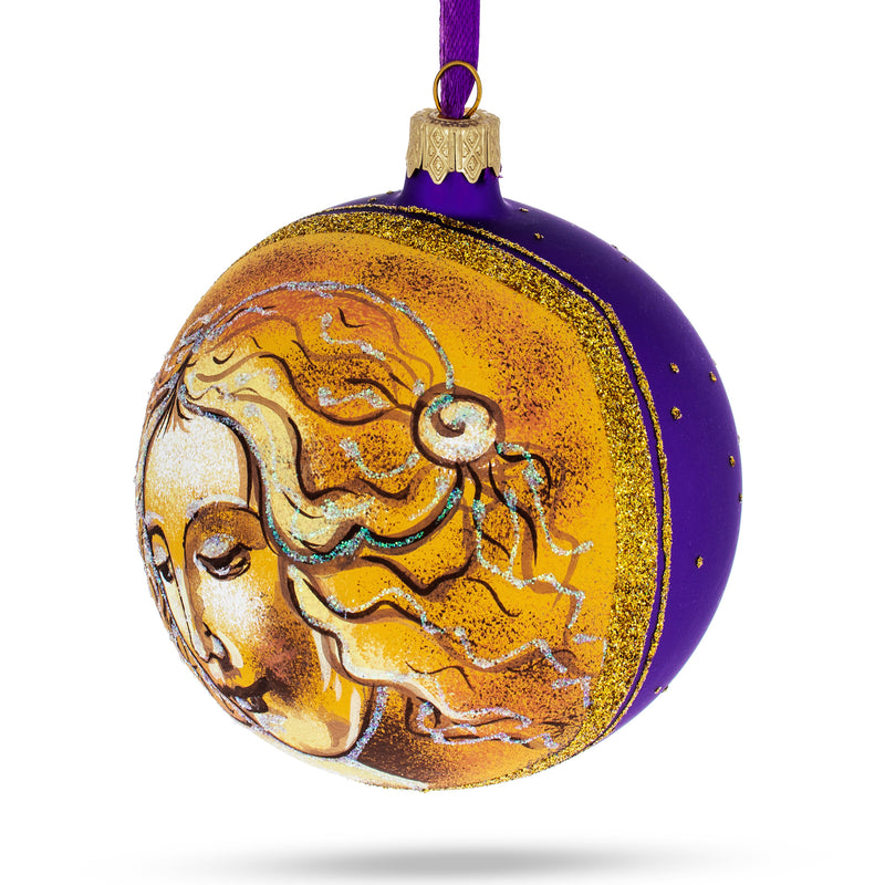 Buy Online Gift Shop Renaissance Artistry: Leonardo Da Vinci's 'Head of A Woman' Blown Glass Ball Christmas Ornament 4 Inches