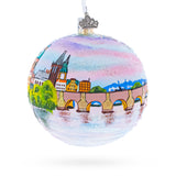 Karluv Most, Prague, Czech Republic Glass Ball Christmas Ornament 4 Inches in Multi color Round