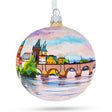 Karluv Most, Prague, Czech Republic Glass Ball Christmas Ornament 4 Inches in Multi color, Round shape