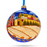 Market Square, Krakow, Poland Glass Ball Christmas Ornament 4 Inches in Multi color Round