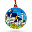 Neuschwanstein Castle, Fussen, Germany Glass Ball Christmas Ornament 4 Inches in Multi color Round