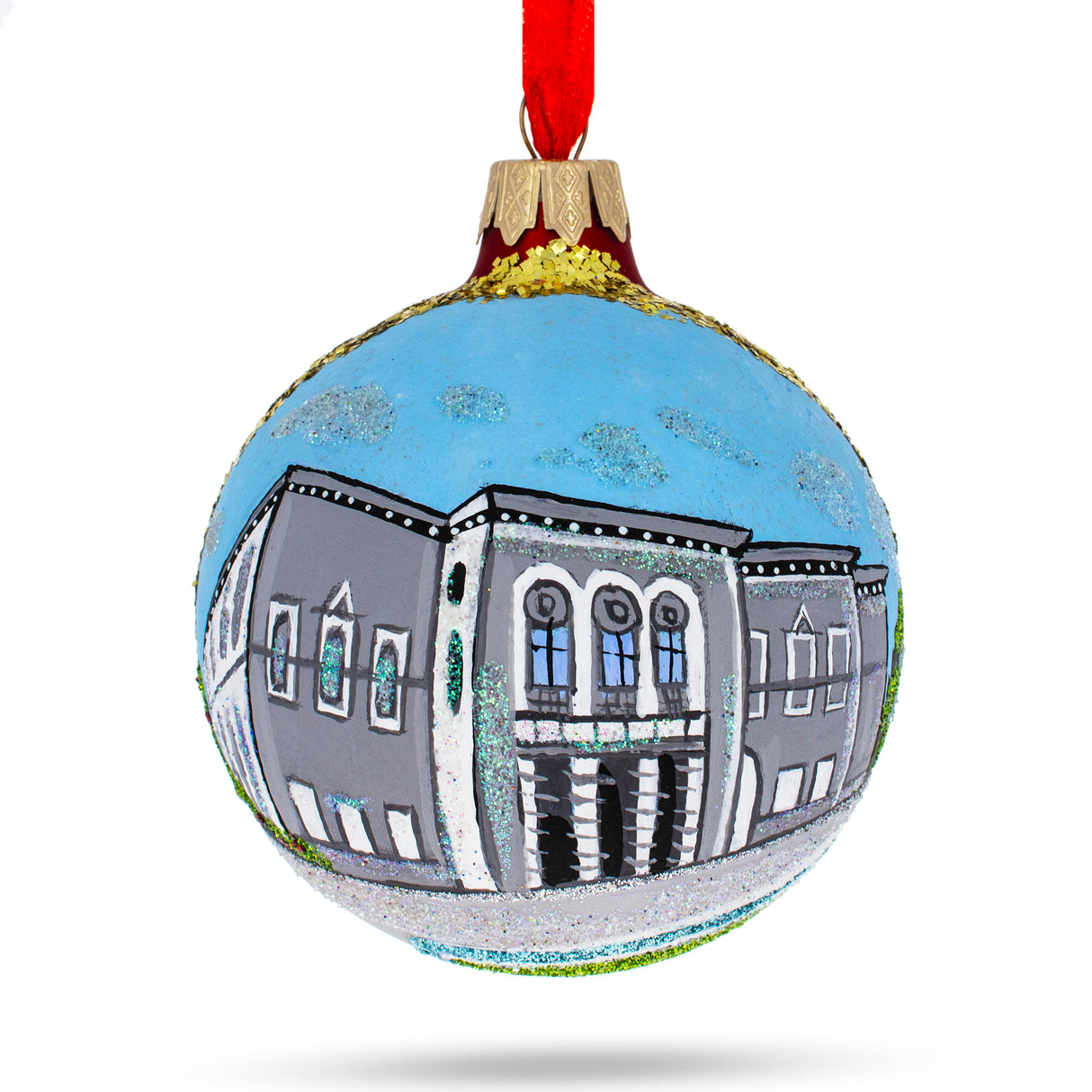 National Gallery, Dublin, Ireland Glass Ball Christmas Ornament 3.25 Inches in Multi color, Round shape