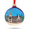 Glass Marienplatz in Munich, Germany Glass Ball Christmas Ornament 3.25 Inches in Multi color Round