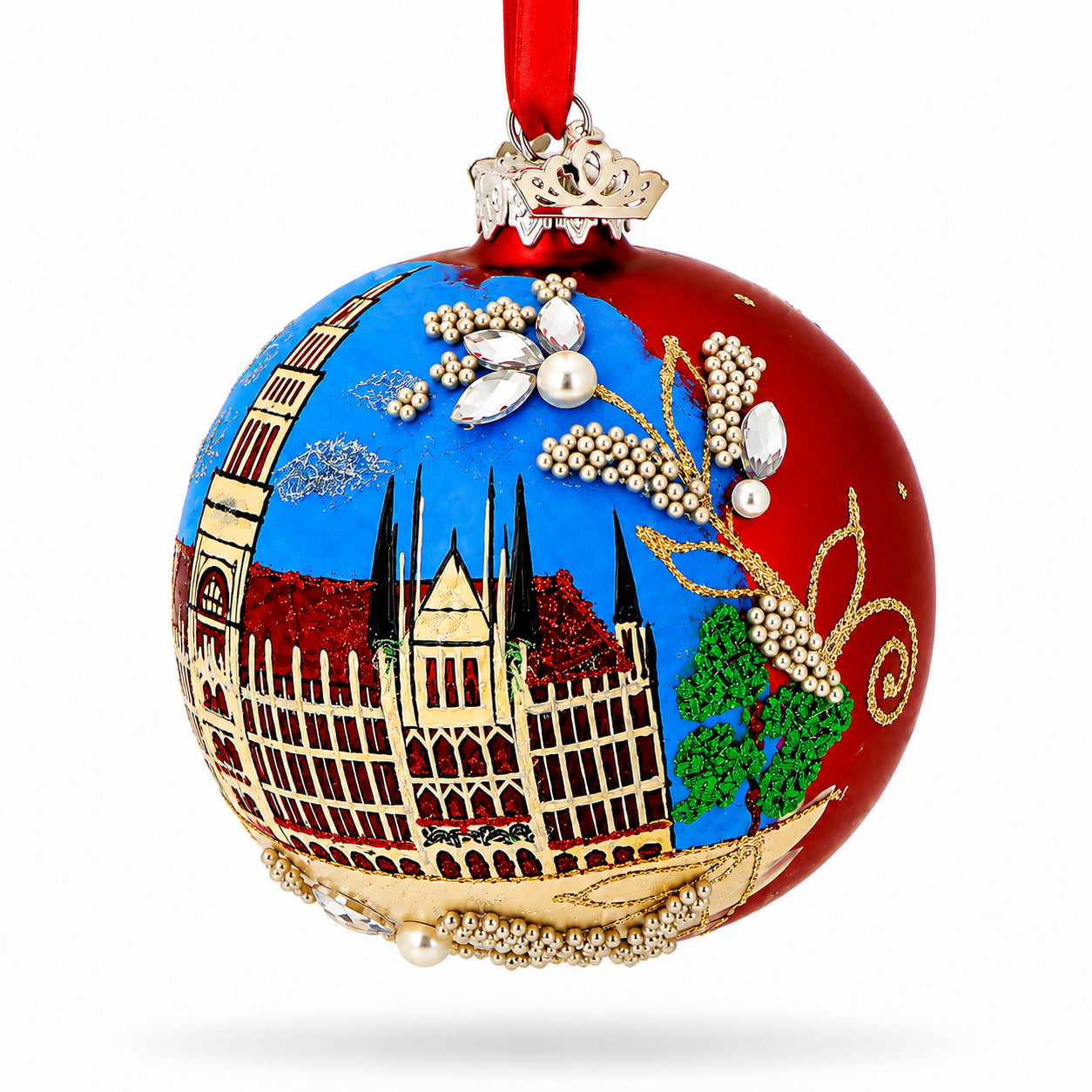 Marienplatz in Munich, Germany Glass Ball Christmas Ornament 3.25 InchesUkraine , dimensions in inches: 3.25 x 3.25 x 3.25