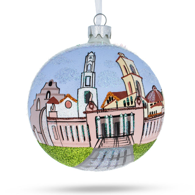 Glass Riverside, California Glass Ball Christmas Ornament 4 Inches in Multi color Round