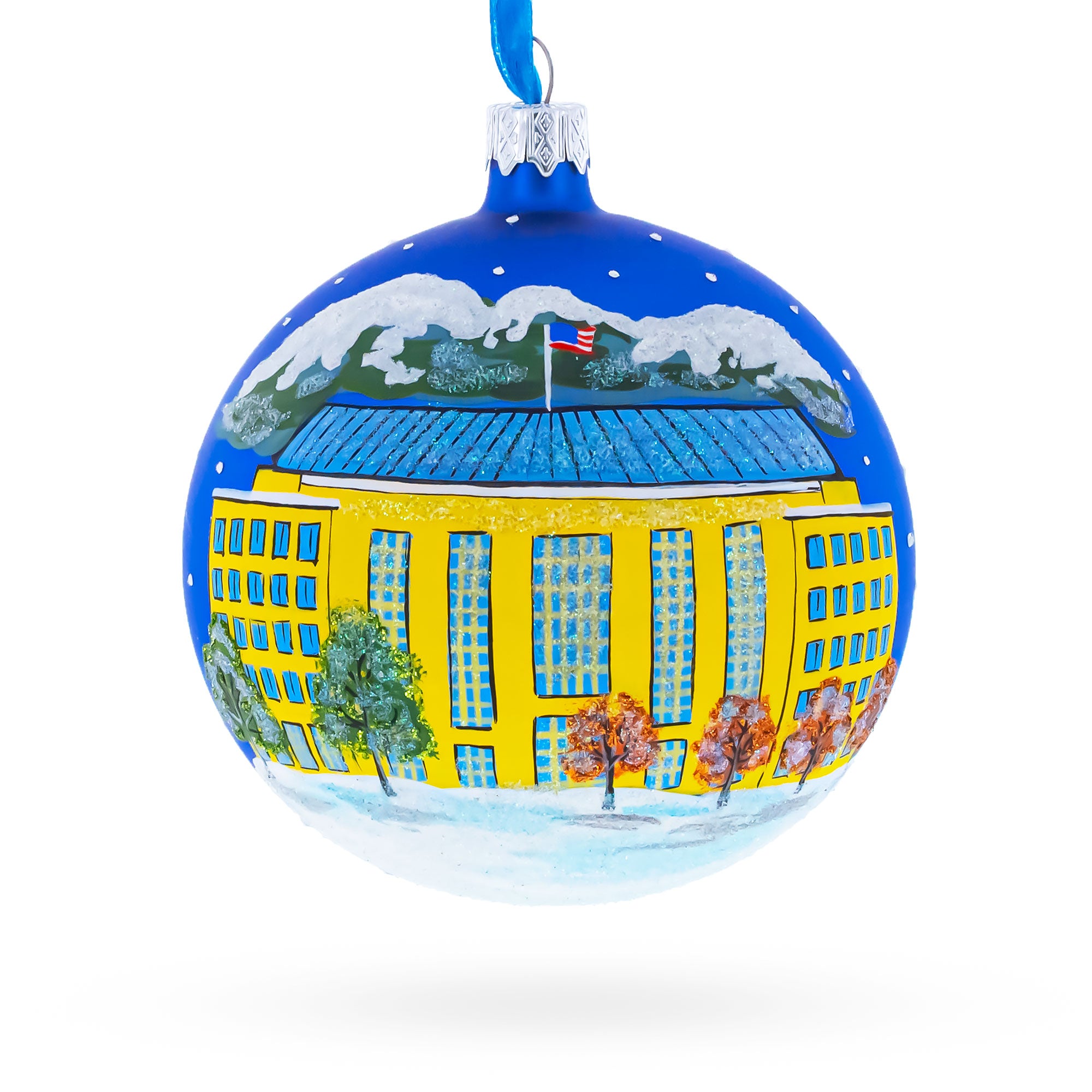 Aurora, Colorado Glass Ball Christmas Ornament 4 Inches in Multi color Round