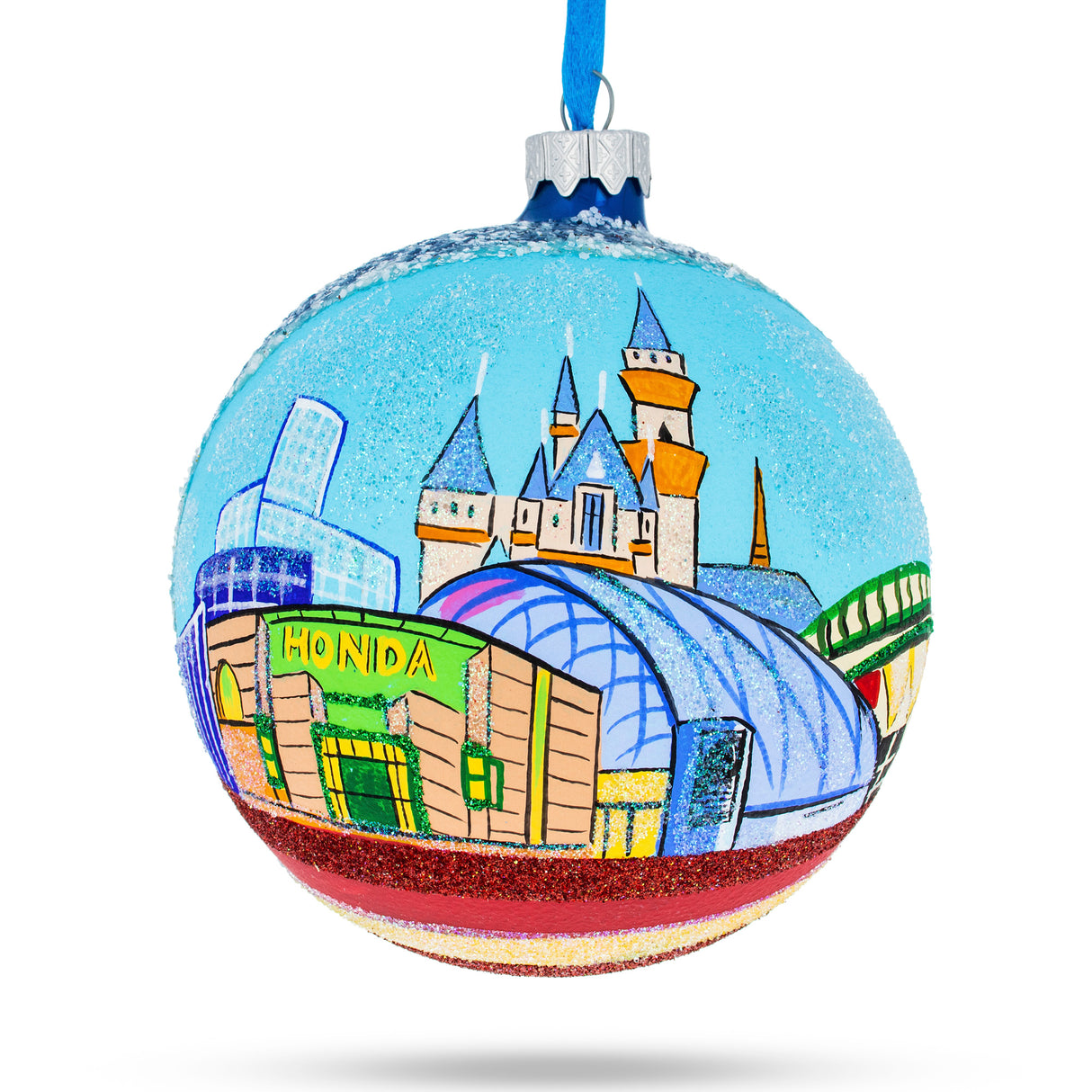 Anaheim, Maryland Glass Ball Christmas Ornament 4 Inches in Multi color, Round shape