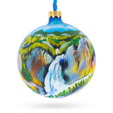 Yellowstone National Park, Wyoming Glass Ball Christmas Ornament 4 Inches in Multi color Round