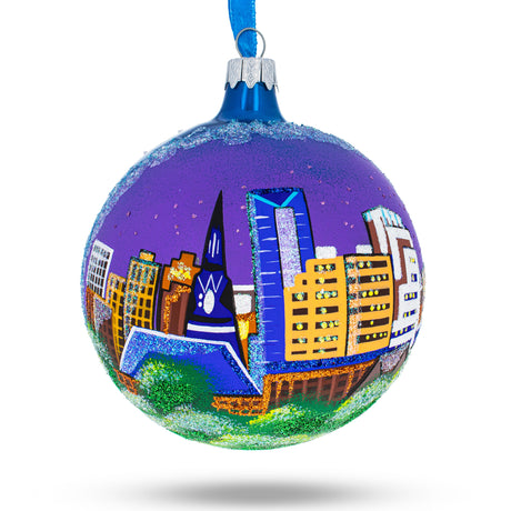 Glass Lexington, Kentucky Glass Ball Christmas Ornament 4 Inches in Multi color Round