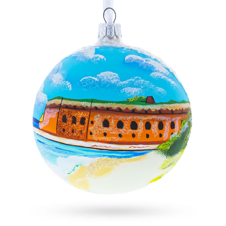 Key West, Florida Glass Ball Christmas Ornament 4 Inches in Multi color Round