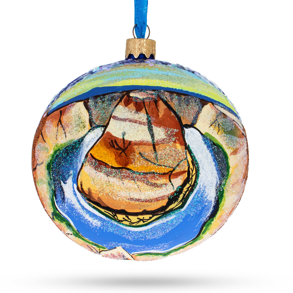 Glass Grand Canyon National Park, Arizona Glass Ball Christmas Ornament 4 Inches in Multi color Round