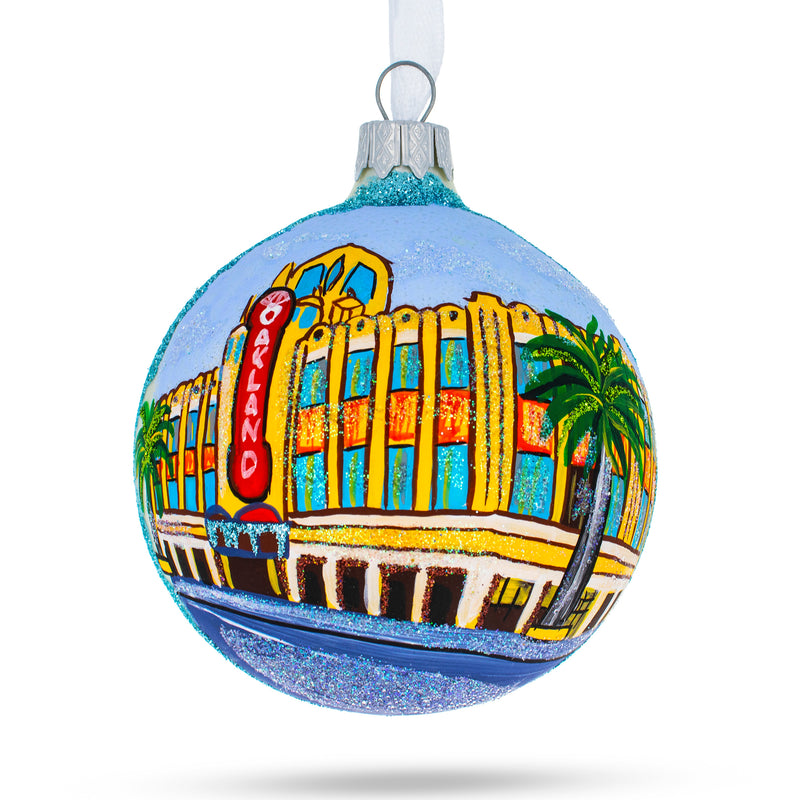 Oakland, California Glass Ball Christmas Ornament 3.25 Inches in Multi color, Round shape