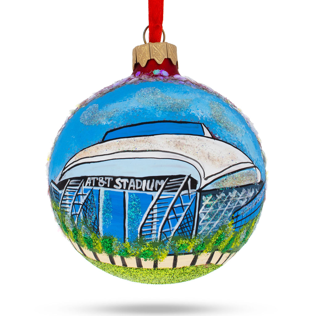 Arlington, Texas Glass Ball Christmas Ornament 3.25 Inches in Multi color Round