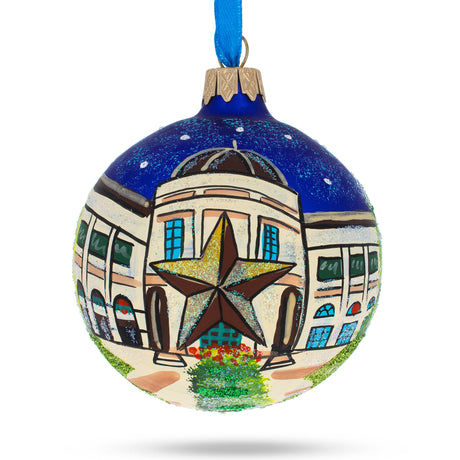 Glass Austin, Texas Glass Ball Christmas Ornament 3.25 Inches in Multi color Round