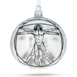 1487 Leonardo da Vinci's 'The Vitruvian Man' Glass Ball Christmas Ornament 4 Inches in Multi color Round