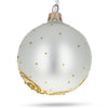 Elegant Embossed Roses Bouquet on Pristine White Blown Glass Ball Christmas Ornament 3.25 Inches